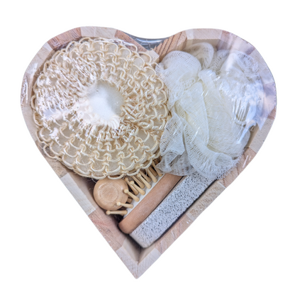 Heart-Shaped Wooden Spa Bath Gift Set