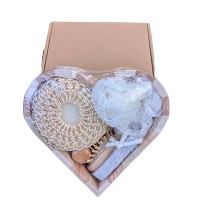 Heart-Shaped Wooden Spa Bath Gift Set